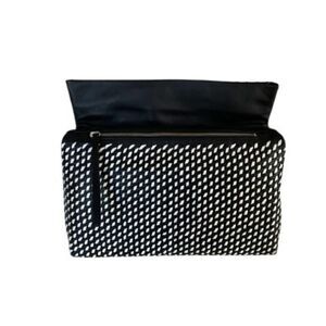Women's Genuine Leather Black & White Bag